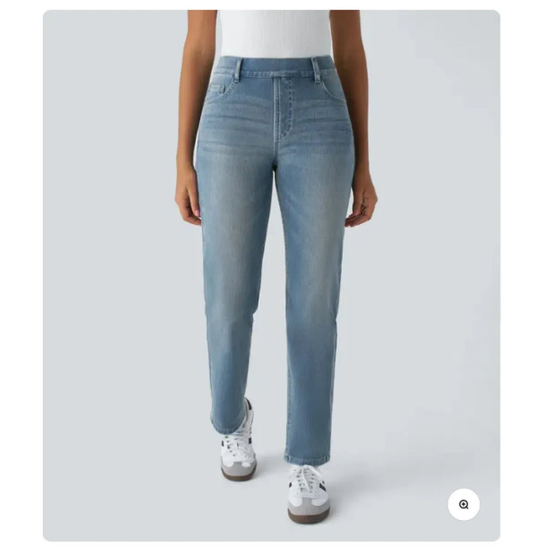 Halara Flex High Waisted Pockets Washed Casual Bootcut Jeans