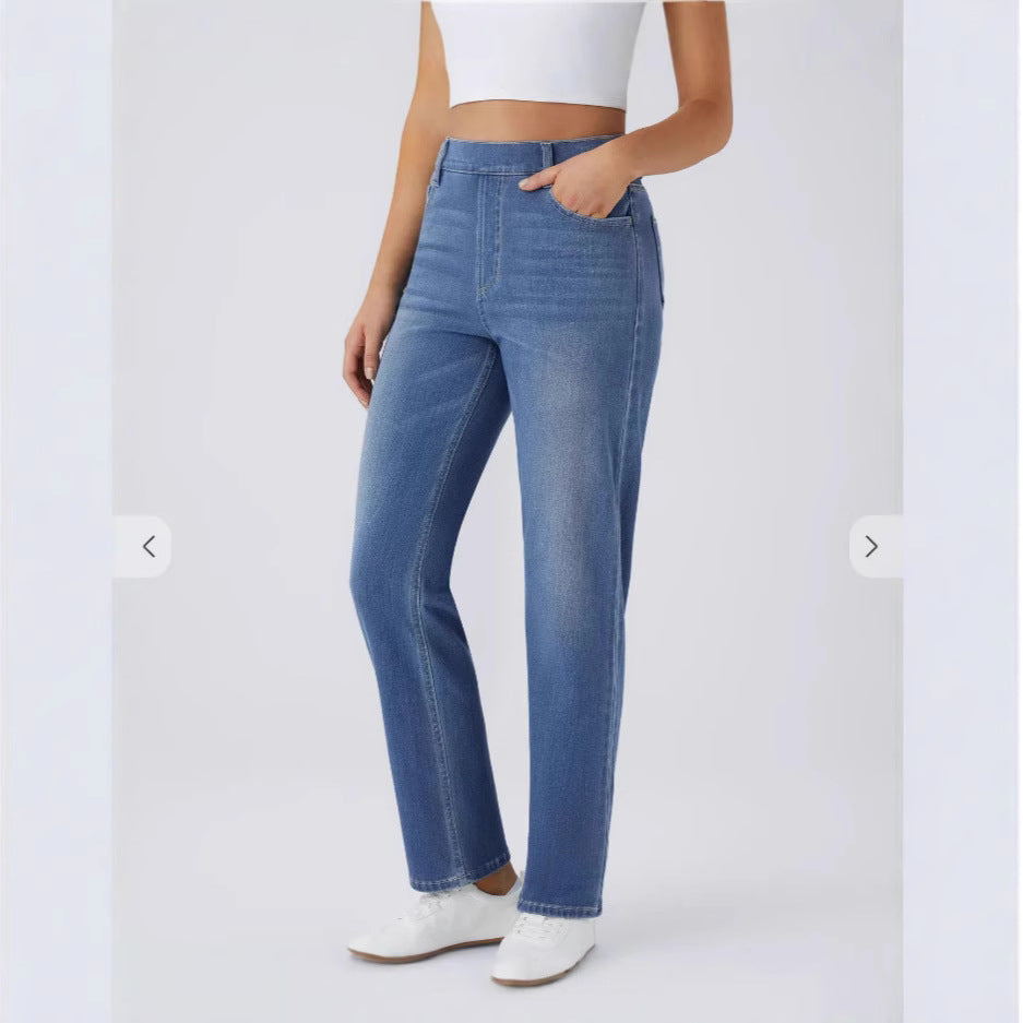Halara Flex High Waisted Pockets Washed Casual Bootcut Jeans