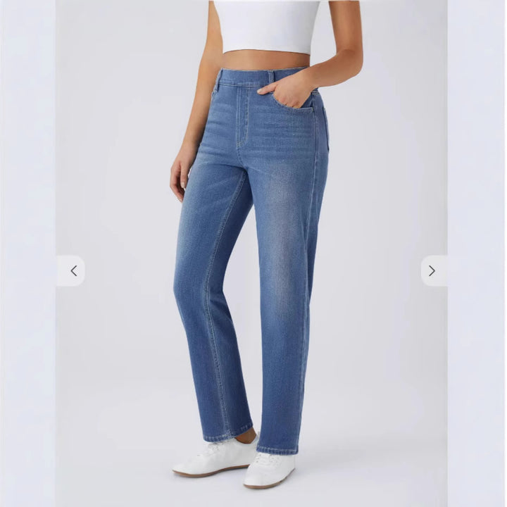 Halara Flex High Waisted Pockets Washed Casual Bootcut Jeans