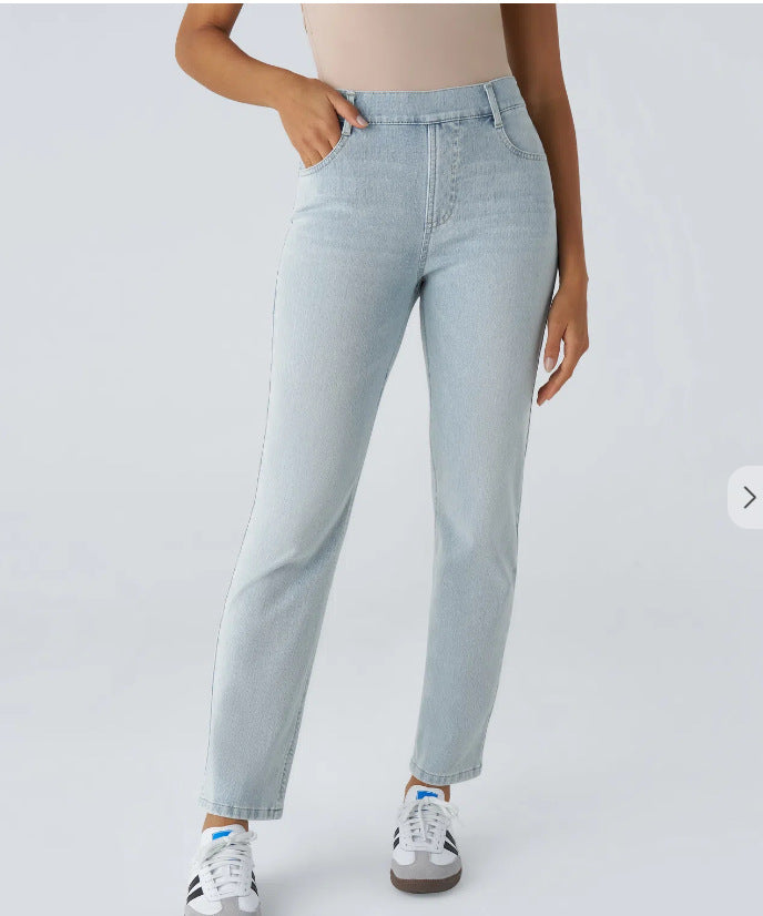 Halara Flex High Waisted Pockets Washed Casual Bootcut Jeans