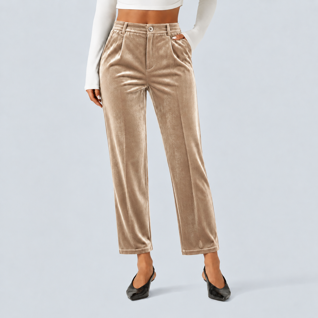 Halara Flex High Waisted Velvet Work Trousers with Pockets