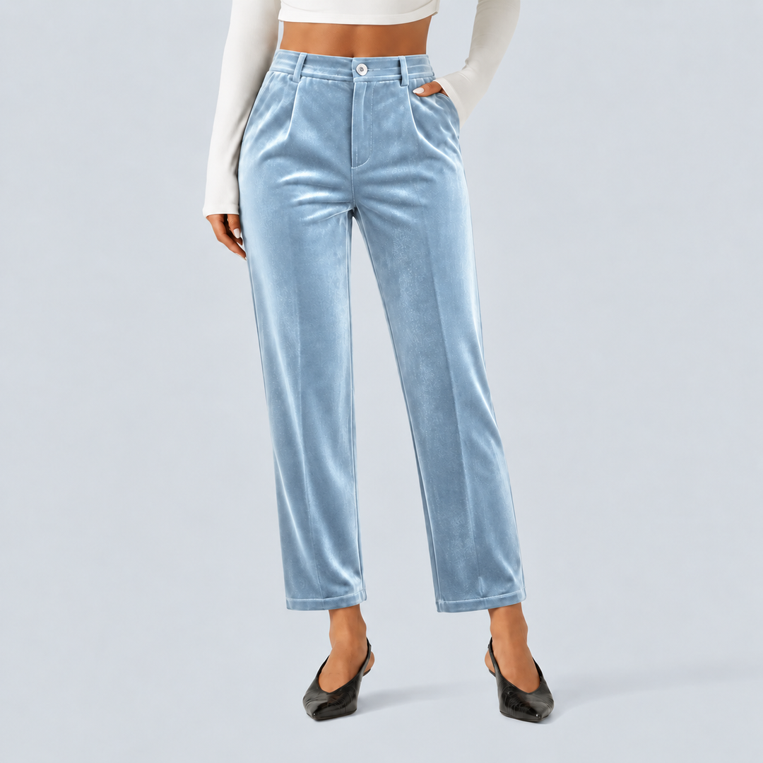 Halara Flex High Waisted Velvet Work Trousers with Pockets