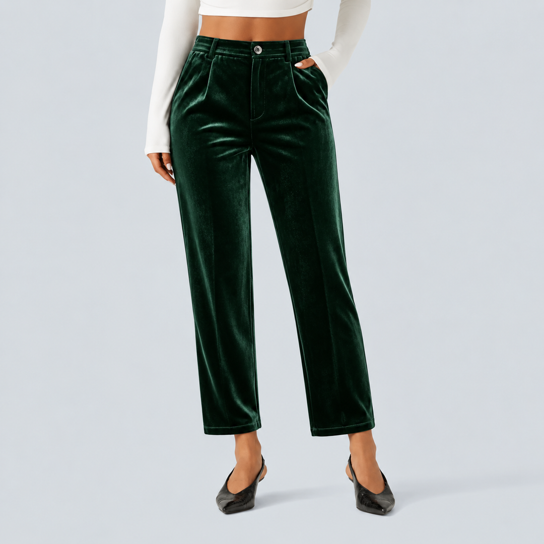 Halara Flex High Waisted Velvet Work Trousers with Pockets