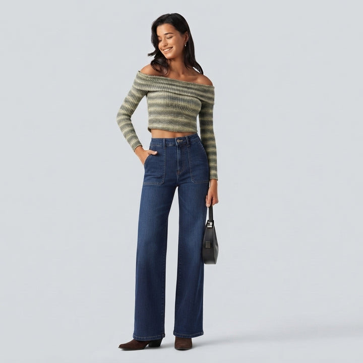 Halara Flex High Waisted Wide Leg Jeans with Pockets