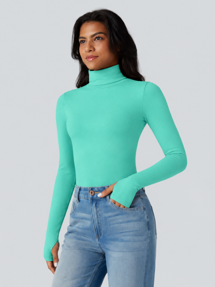 Halara HeatCore Turtleneck Long Sleeve Thumb Hole Casual Warming Top