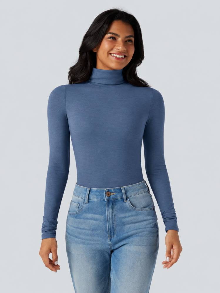 Halara HeatCore Turtleneck Long Sleeve Thumb Hole Casual Warming Top