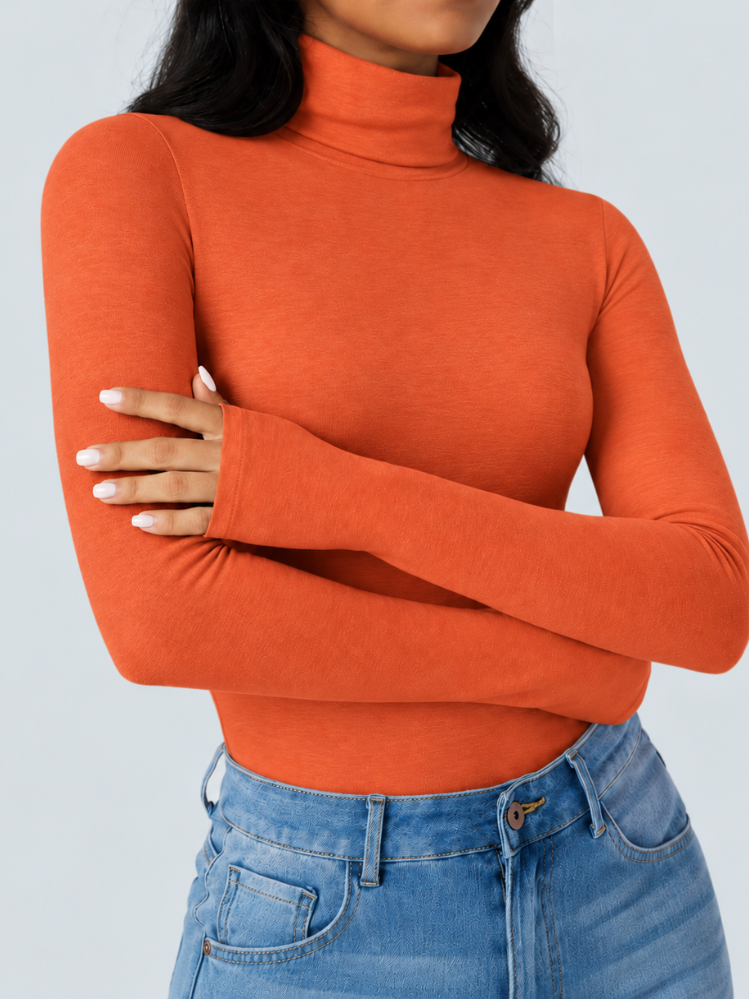 Halara HeatCore Turtleneck Long Sleeve Thumb Hole Casual Warming Top