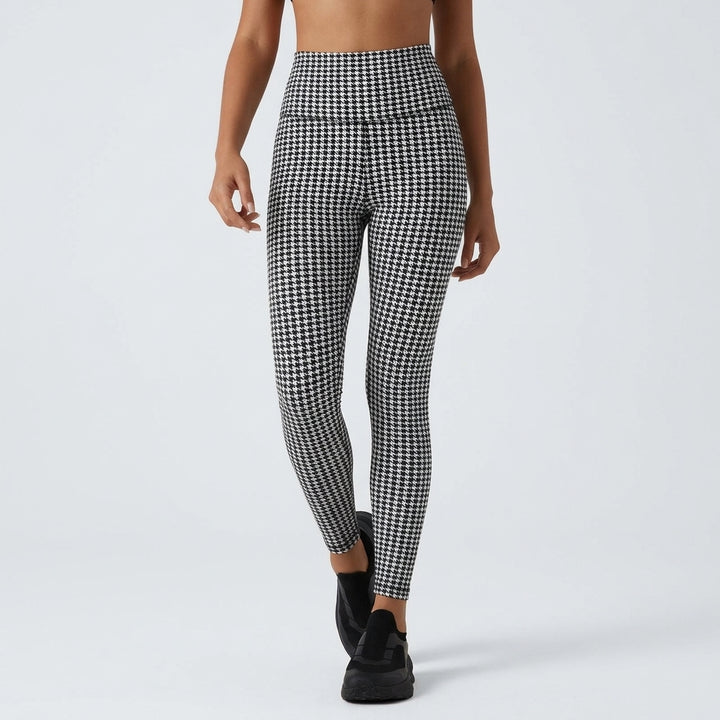 Halara UltraSculpt Plaid Print High Waisted Tummy Control Running Leggings with Pockets