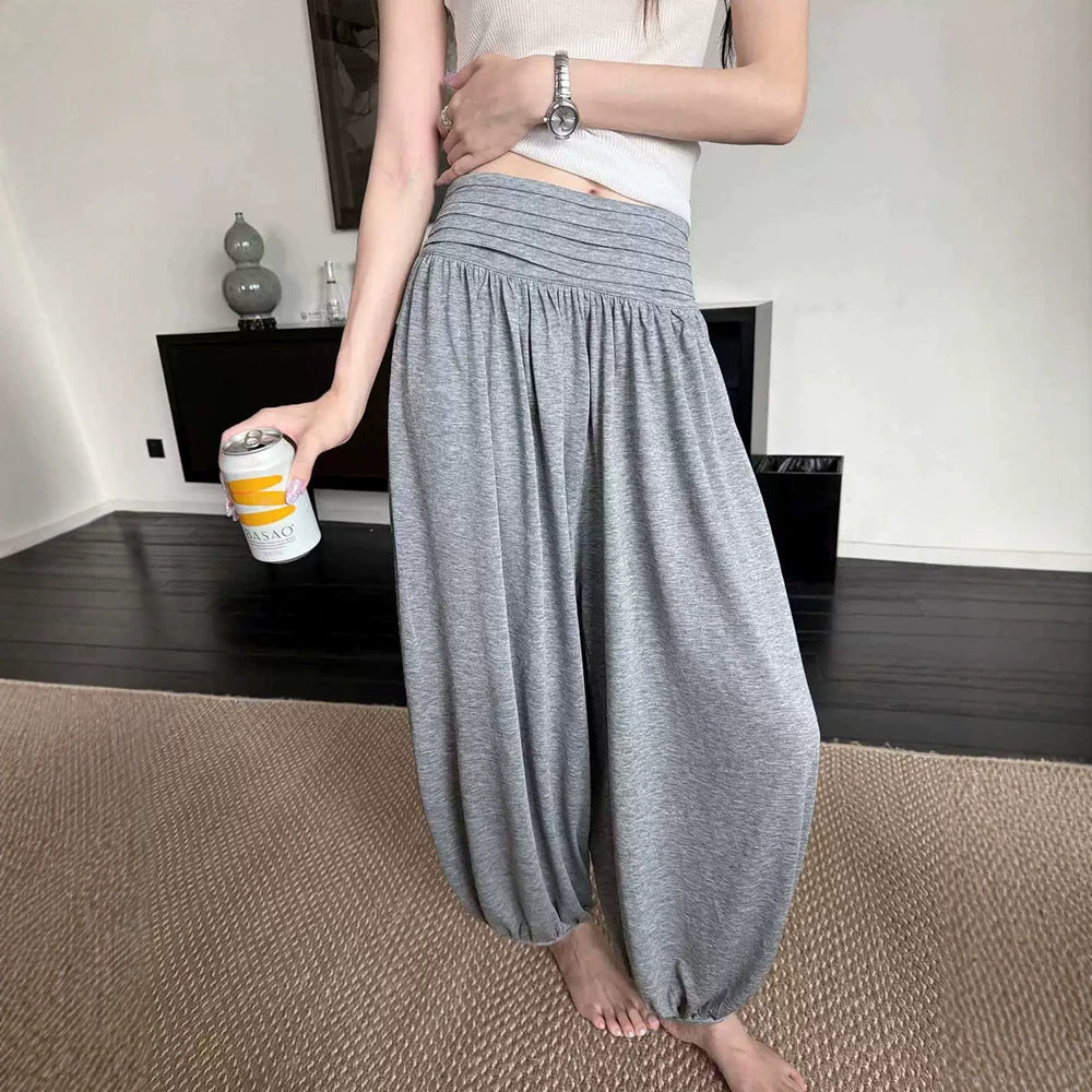 High Waisted Ruched Heathered Yoga Joggers