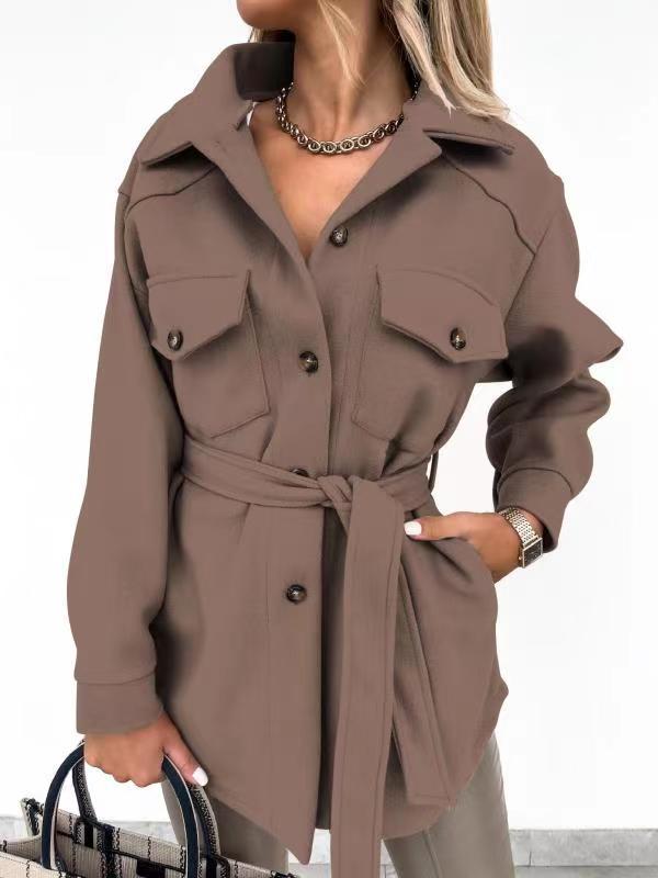 Long Sleeve Fleece Casual Jacket with Pockets
