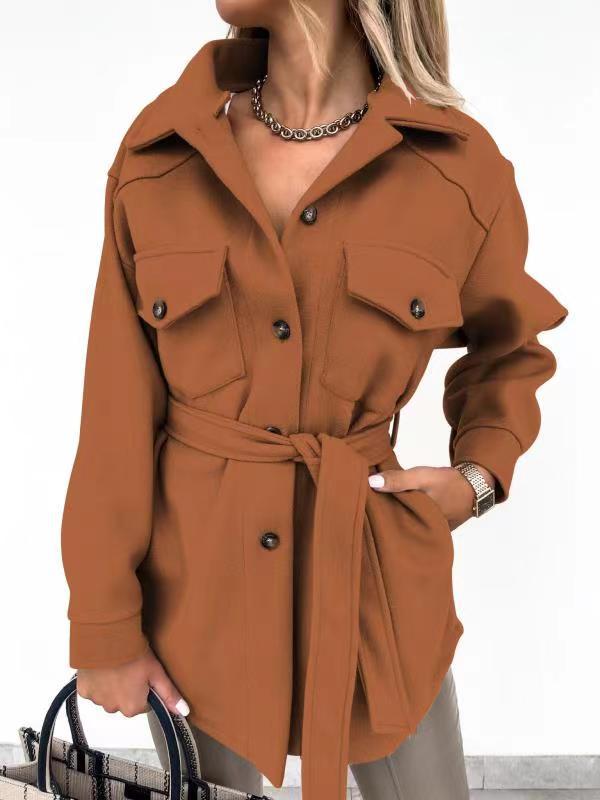 Long Sleeve Fleece Casual Jacket with Pockets