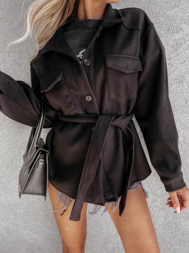 Long Sleeve Fleece Casual Jacket with Pockets