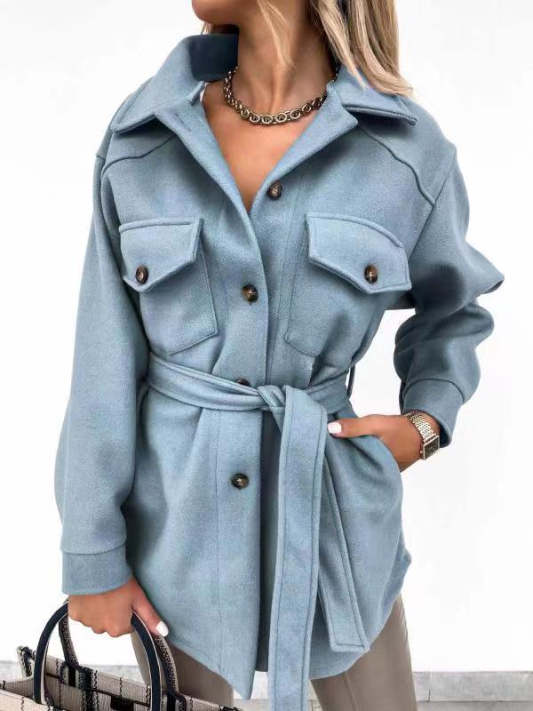 Long Sleeve Fleece Casual Jacket with Pockets