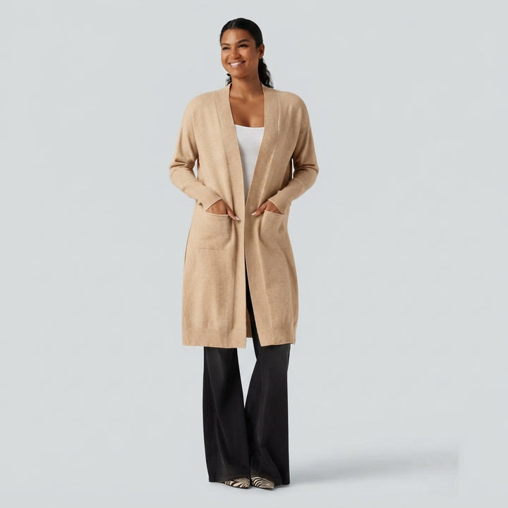 Long Sleeve Open Front Casual Cardigan with Pockets