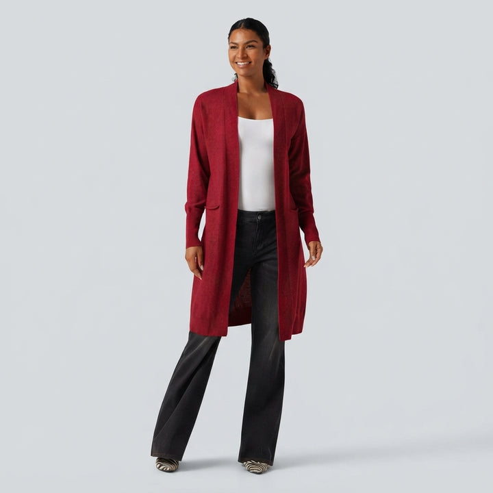 Long Sleeve Open Front Casual Cardigan with Pockets