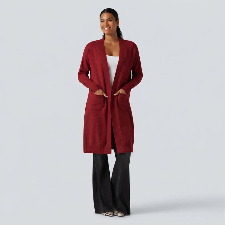 Long Sleeve Open Front Casual Cardigan with Pockets