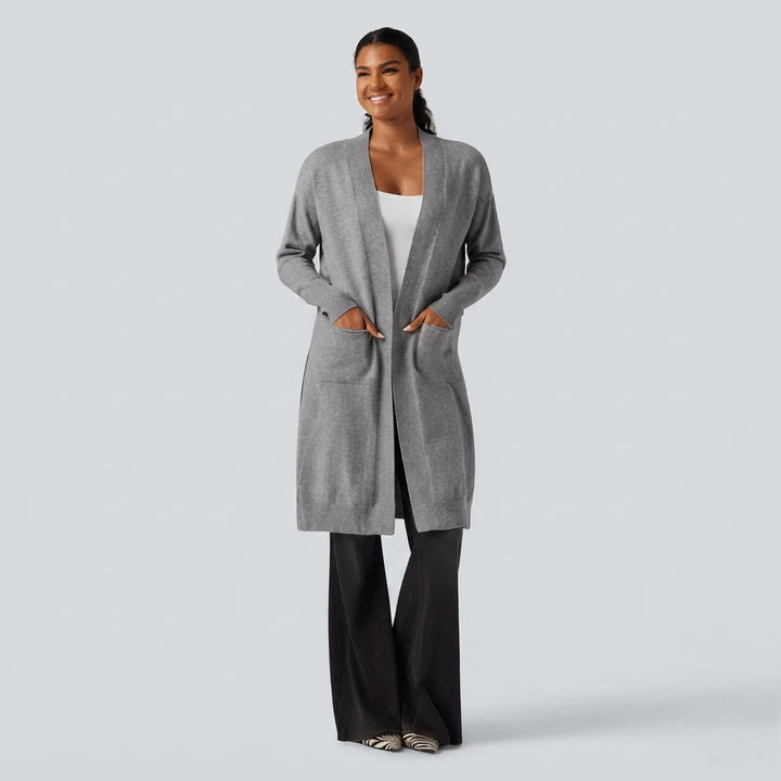 Long Sleeve Open Front Casual Cardigan with Pockets