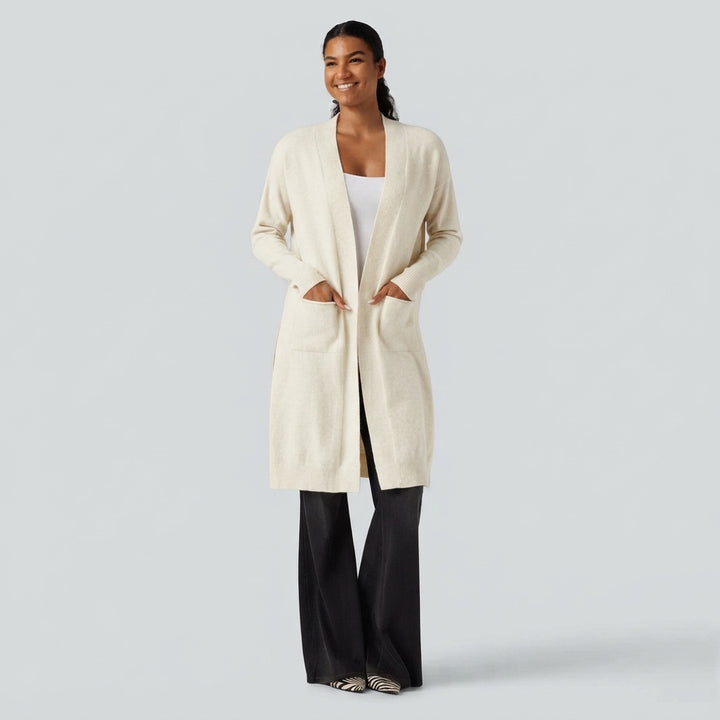 Long Sleeve Open Front Casual Cardigan with Pockets