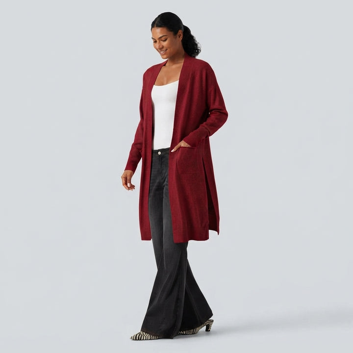 Long Sleeve Open Front Casual Cardigan with Pockets