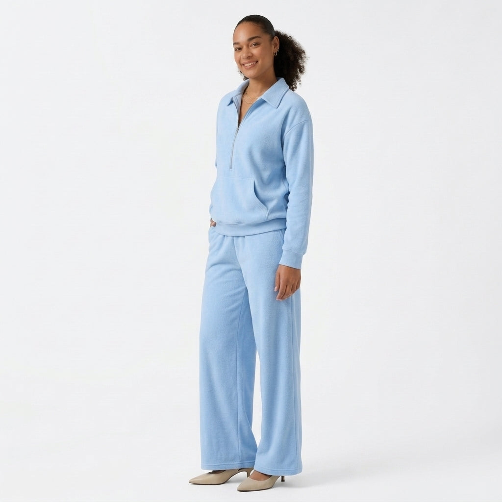 Long Sleeve Straight Leg Work Shirt Jumpsuit with Pockets-Easy Peezy Edition