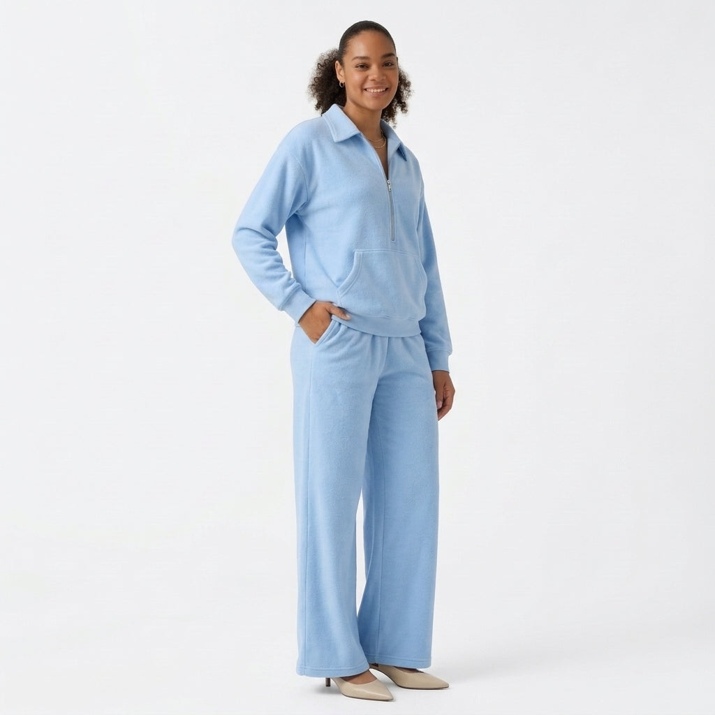 Long Sleeve Straight Leg Work Shirt Jumpsuit with Pockets-Easy Peezy Edition