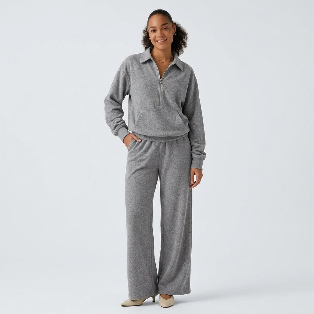 Long Sleeve Straight Leg Work Shirt Jumpsuit with Pockets-Easy Peezy Edition