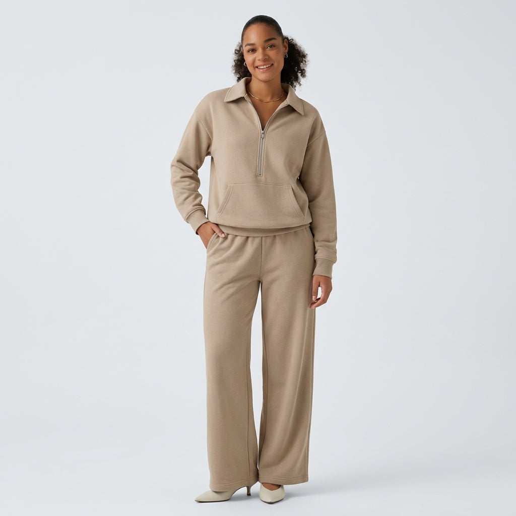 Long Sleeve Straight Leg Work Shirt Jumpsuit with Pockets-Easy Peezy Edition