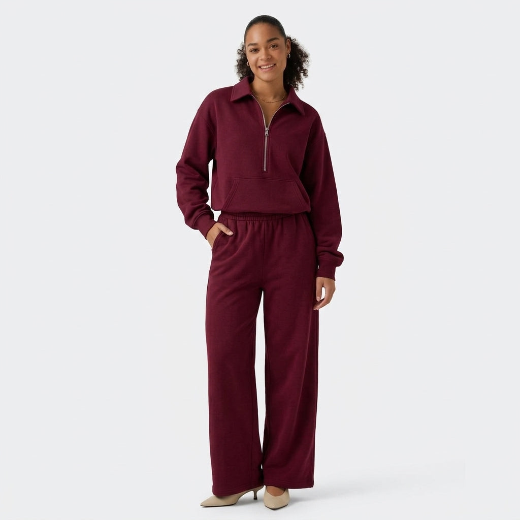 Long Sleeve Straight Leg Work Shirt Jumpsuit with Pockets-Easy Peezy Edition