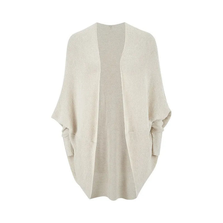 Open Front Dropped Batwing Long Sleeve Casual Cardigan