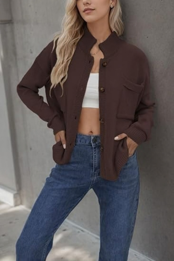 Pocket Long Sleeve Casual Jumper