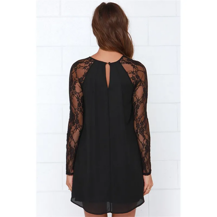 Round Neck Flounce Sleeve 2-piece Lace Party Dress