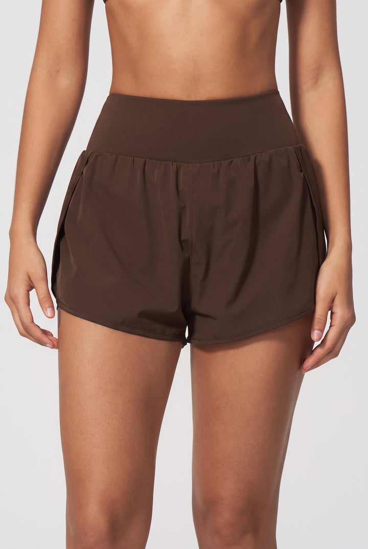 SoftlyZero Airy Crossover High Waisted 2-in-1 InstantCool Yoga Shorts 5&