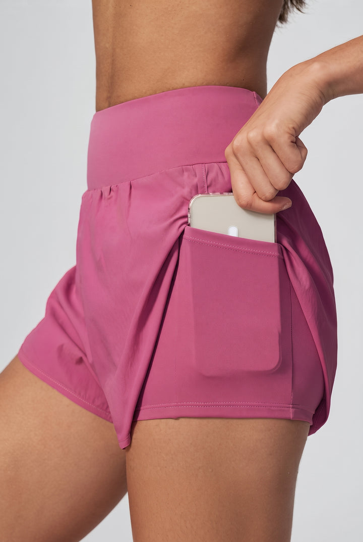 SoftlyZero Airy Crossover High Waisted 2-in-1 InstantCool Yoga Shorts 5&