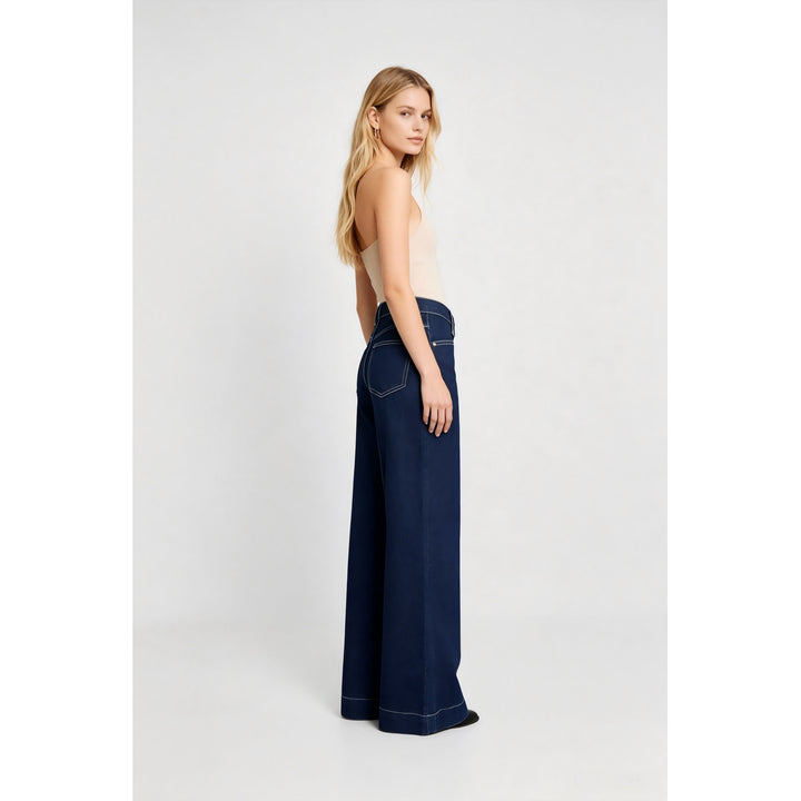 Halara Flex High Waisted Pockets Washed Casual Wide Leg Jeans